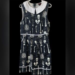 A-line dress with human bones print